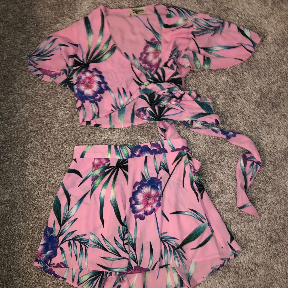 Show Me Your MuMu tropical wrap top and short set
